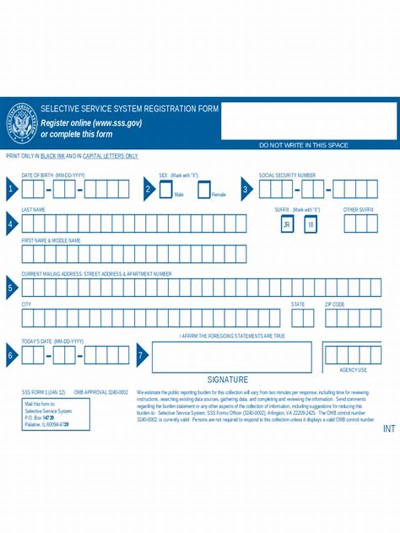 Selective Service System Form