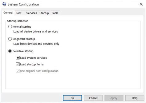 Selective Startup in System Configuration