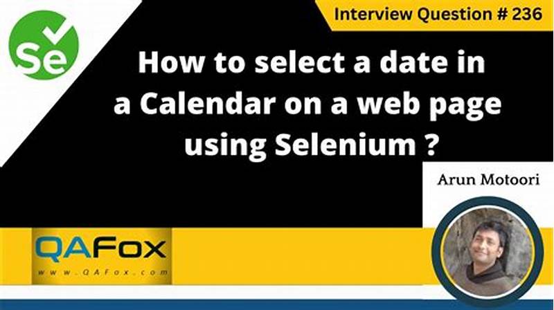 Selenium Code To Select Date From Calendar