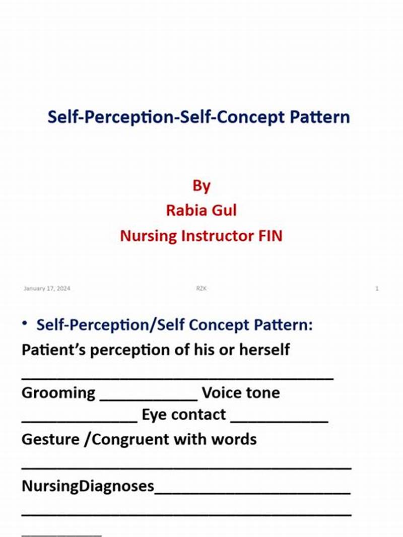 Self Perception And Self Concept Pattern