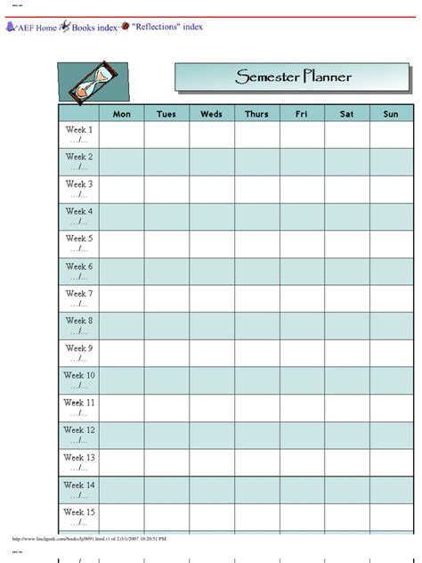 Semester Planner Template