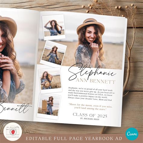 Senior Page Template For Yearbook