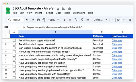 Seo Audit Template