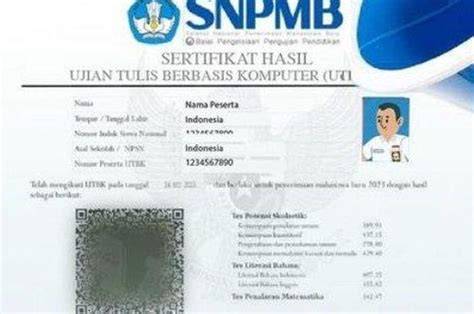 Sertifikat UTBK SNBT