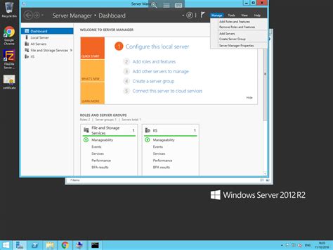 Launch Server Manager and Add Roles and Features