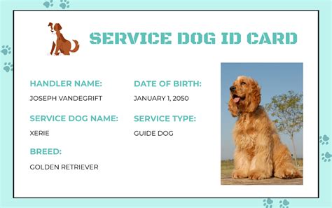 Service Dog Badge Template