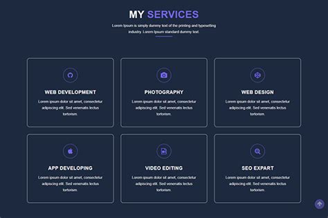Services Web Page Template