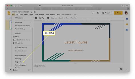 Set up your Google Slides document