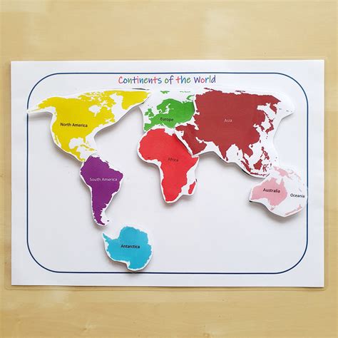 Seven Continents Map Printable