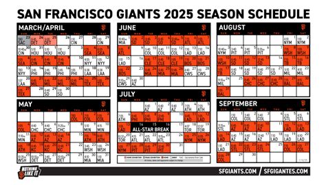 Sf Giants Printable Schedule