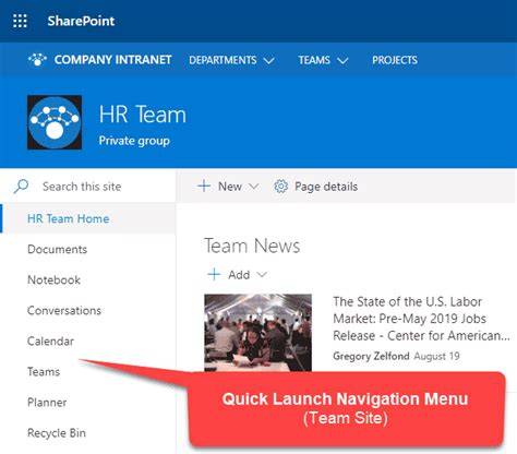 SharePoint Quick Launch Bar
