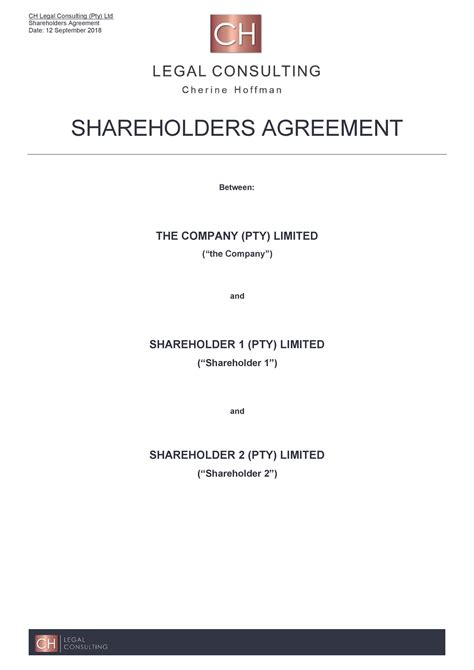 Shareholder Agreement Template