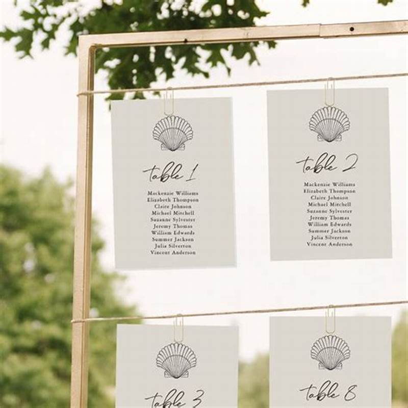 Shell Seating Chart Wedding