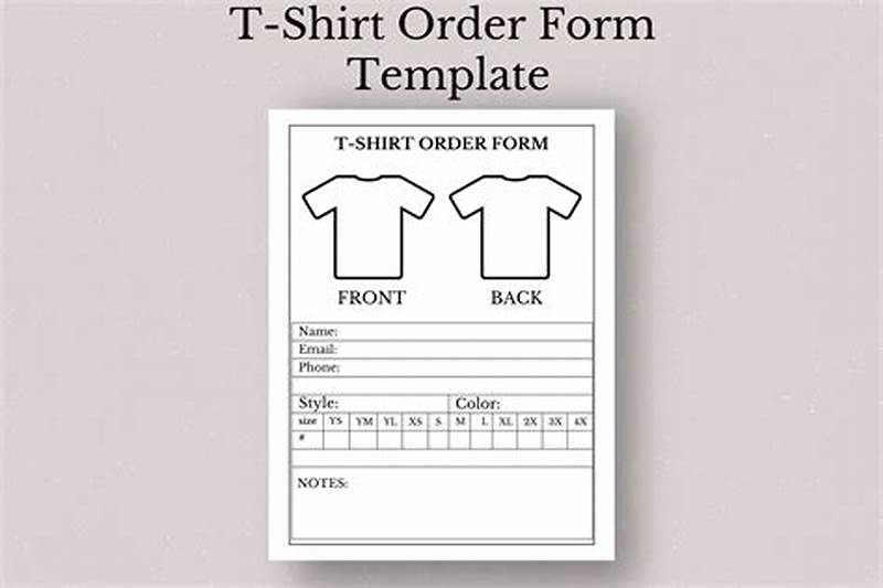 Shirt Order Form Example