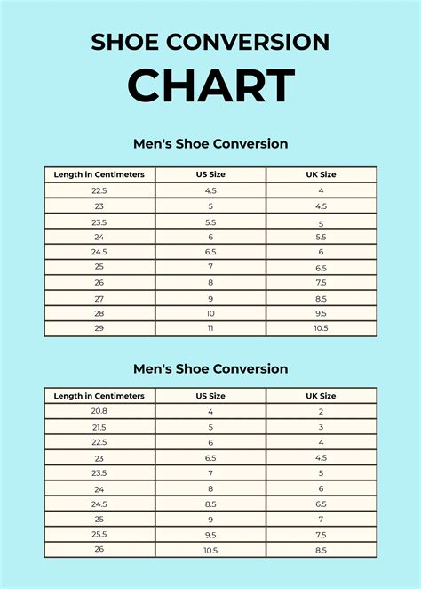 Shoes Size Conversion Chart