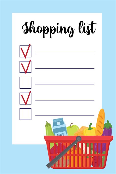 Shopping List Checklist Template
