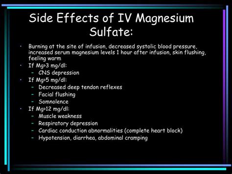 Side effects of magnesium sulfate