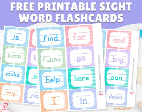 Sight Word Flashcards Printable