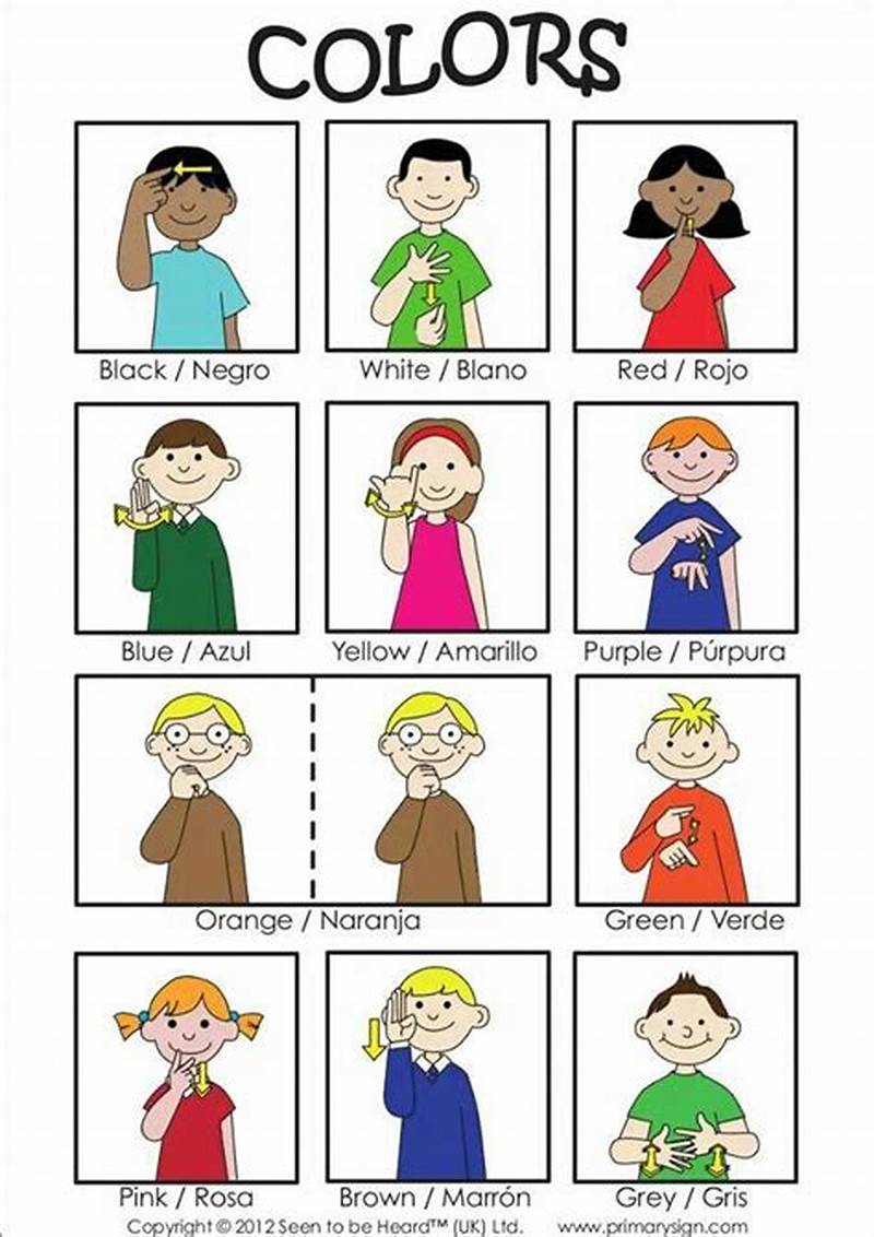 Sign Language Colors Printable