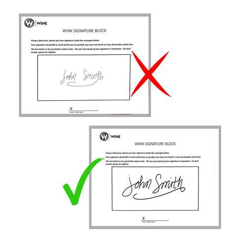 Signature block on document