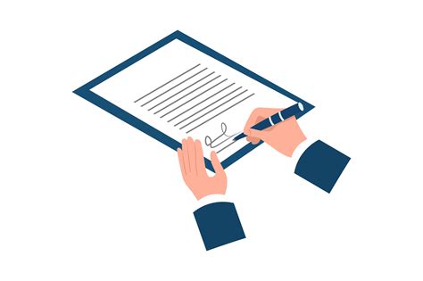 Signing a document illustration