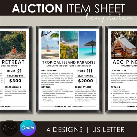 Silent Auction Item Description Template