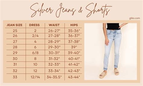 Silver Jean Size Chart