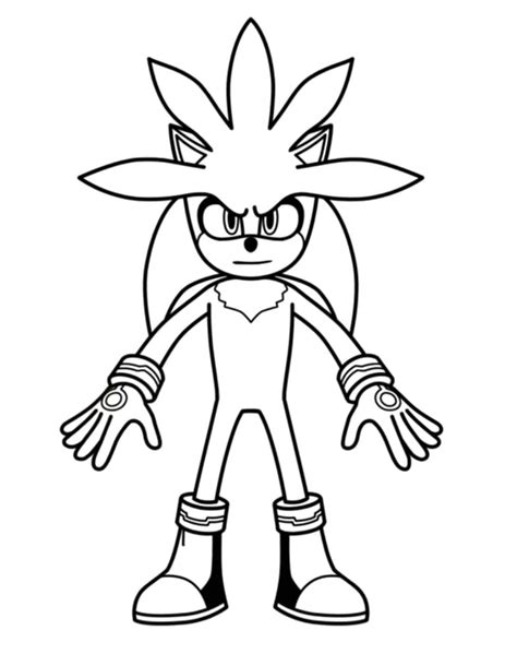 Silver The Hedgehog Printable Coloring Pages