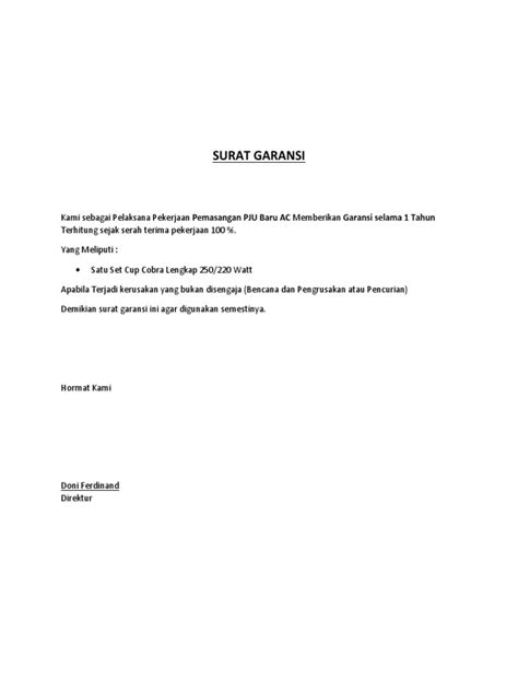 Simpan Surat Garansi