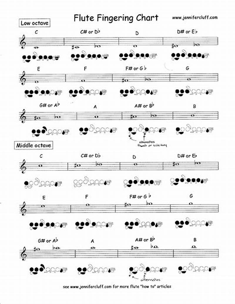 Simple Basic Flute Finger Chart