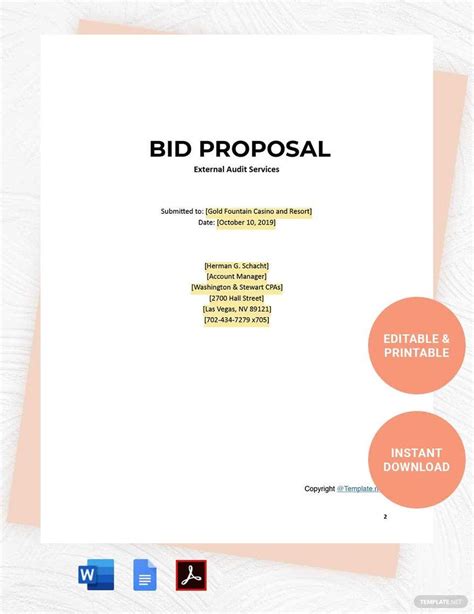 Simple Bid Proposal Template