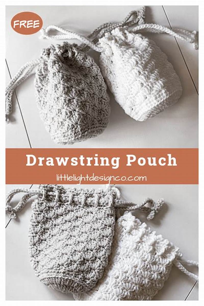 Simple Crochet Drawstring Pouch Free Pattern