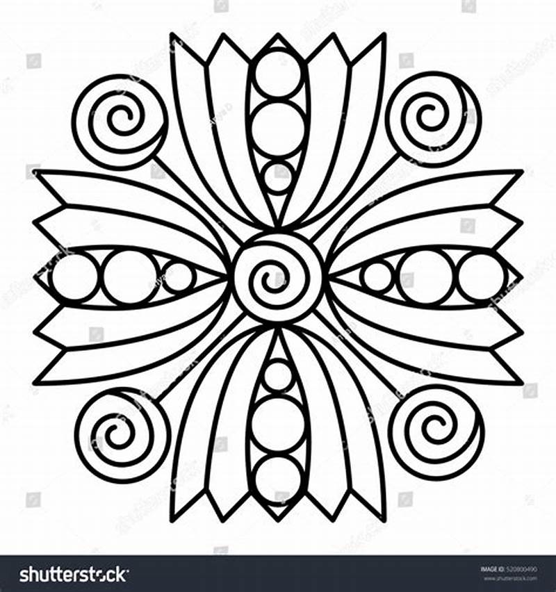 Simple Flower Mandala Pattern For Coloring Book Pages