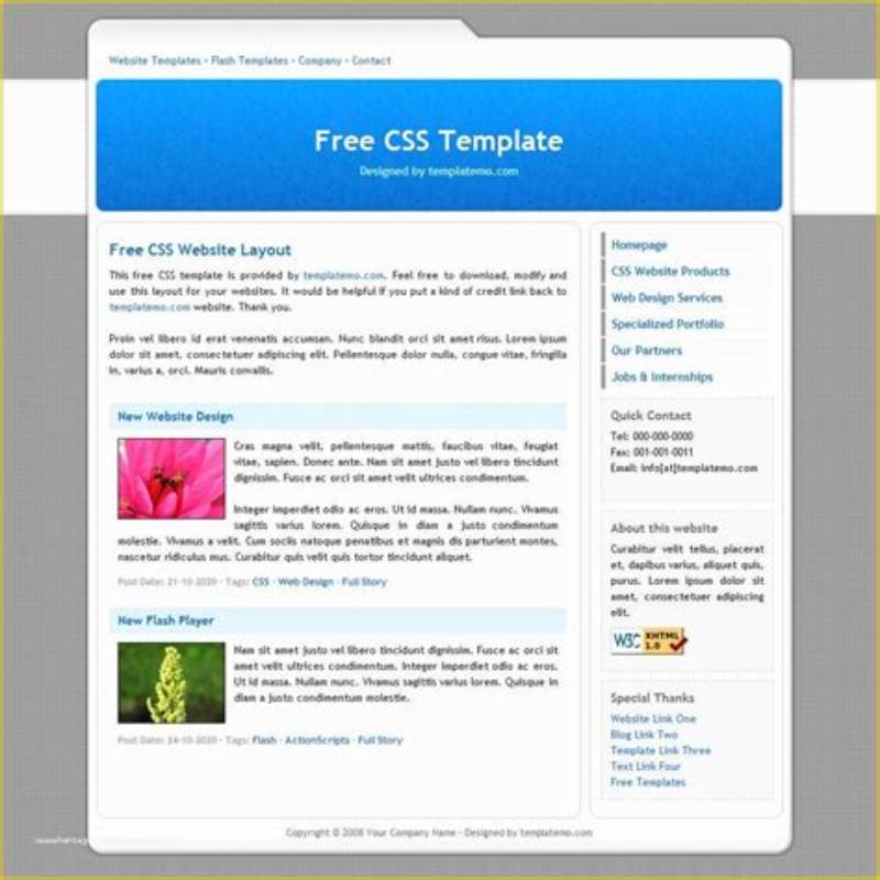 Simple Html Template Blog