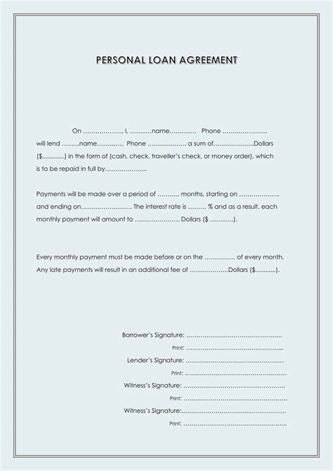 Simple Loan Contract Template