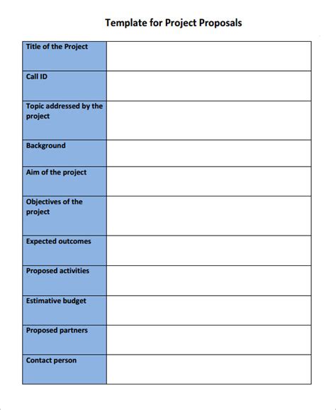 Simple Project Proposal Template