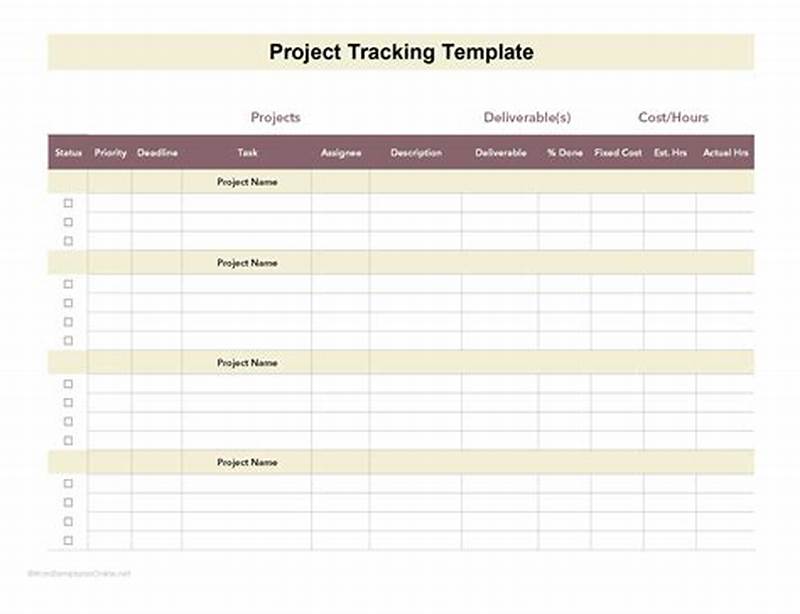 Simple Project Tracking Template