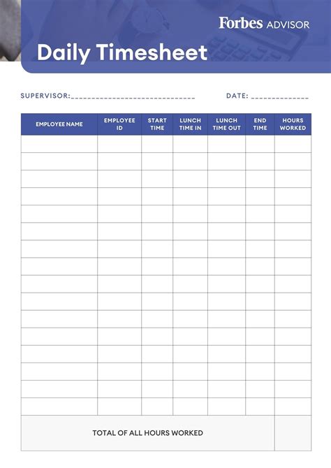 Simple Timesheet Template