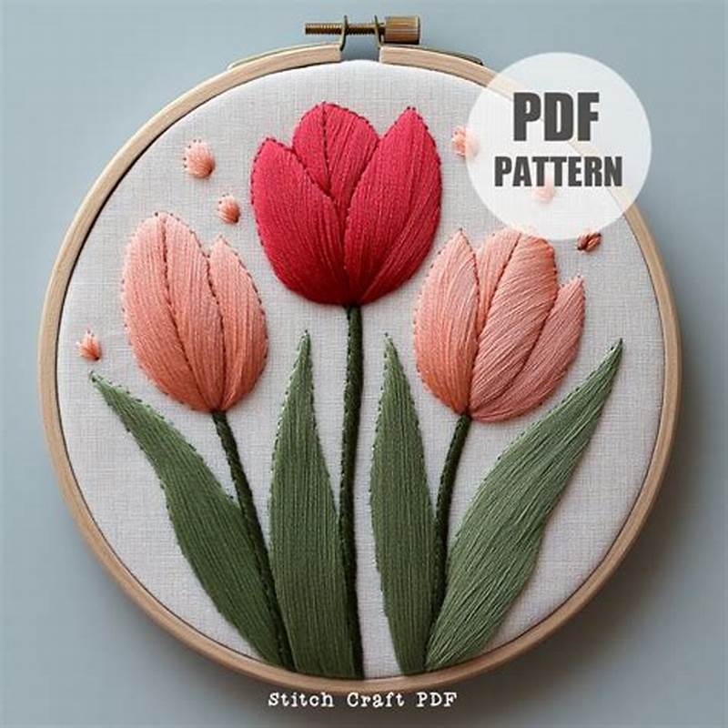 Simple Tulip Embroidery Pattern