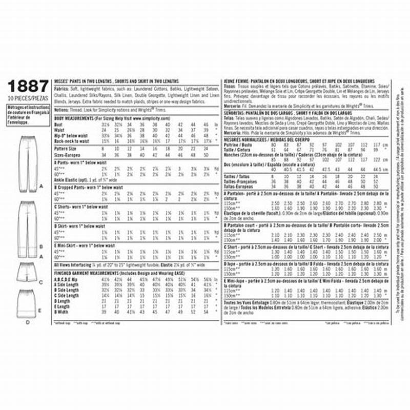 Simplicity Pattern 1887