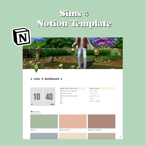 Sims 4 Notion Template