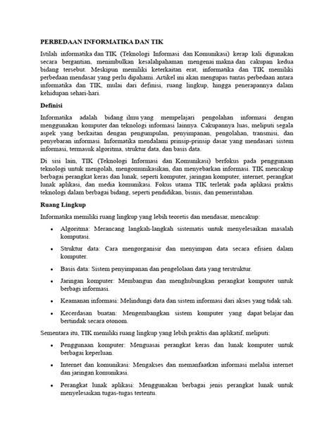Sinergi Informatika dan TIK