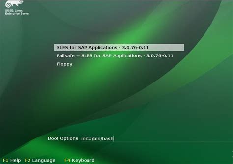 Single-User Mode in SUSE SLES