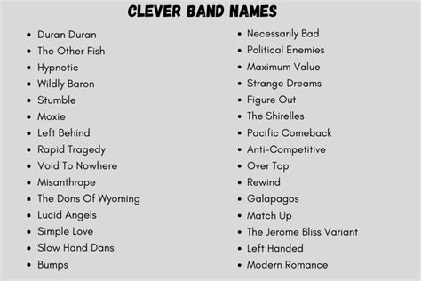 Nama Grup Band dengan Kata Tunggal
