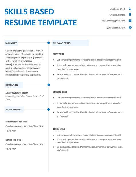 Skills-based Resume Template Word