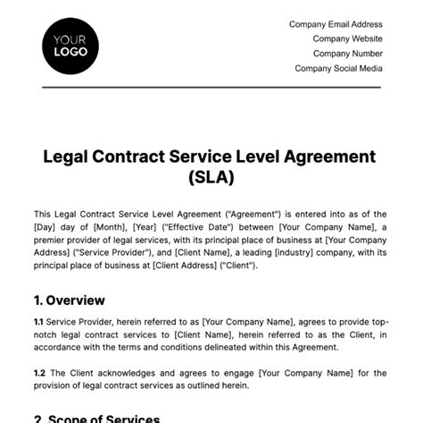 Sla Contract Template
