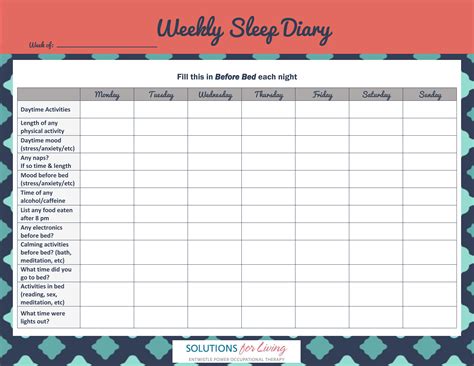 Sleep Journal Template
