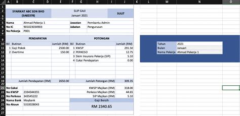 Slip Gaji Harian Excel