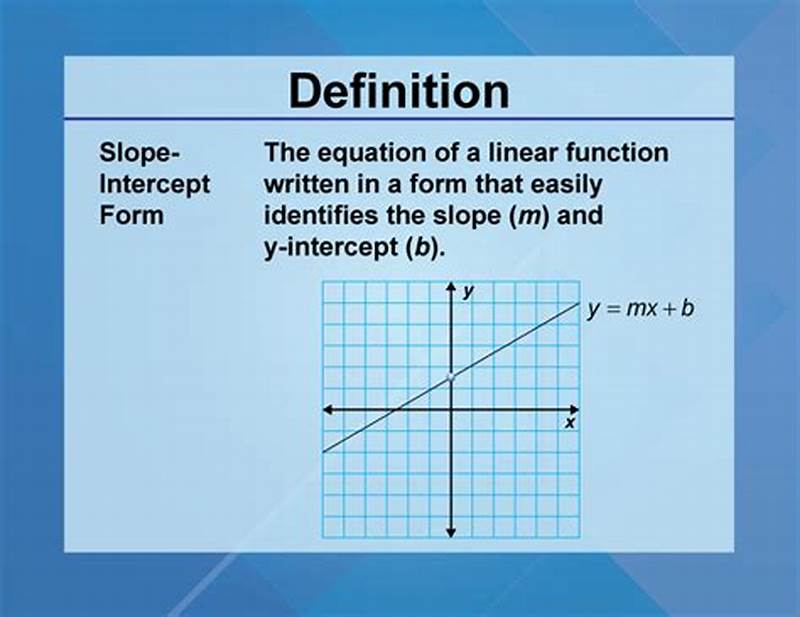 Slope Intercept Form Definition In Math