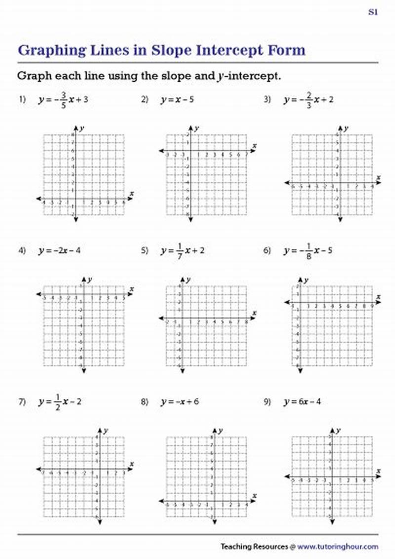 Slope Intercept Form From Graph Worksheet